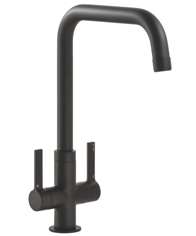 Abode Pico Quad DualLever Mono Mixer Kitchen Tap Matt Black Screwfix