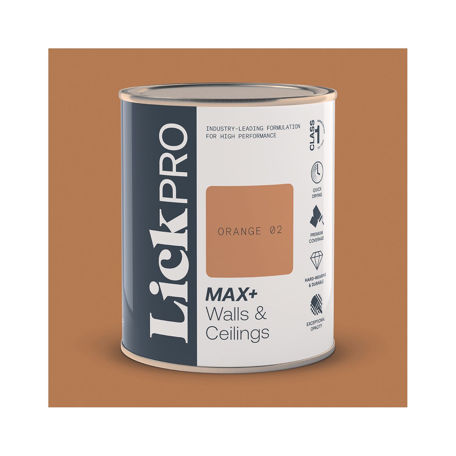 LickPro Max+ 1Ltr Orange 02 Matt Emulsion Paint (307TM)