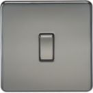 Knightsbridge  10AX 1-Gang 2-Way Light Switch  Black Nickel