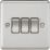 Knightsbridge  10AX 3-Gang 2-Way Light Switch  Brushed Chrome