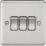 Knightsbridge CL4BC 10AX 3-Gang 2-Way Light Switch  Brushed Chrome
