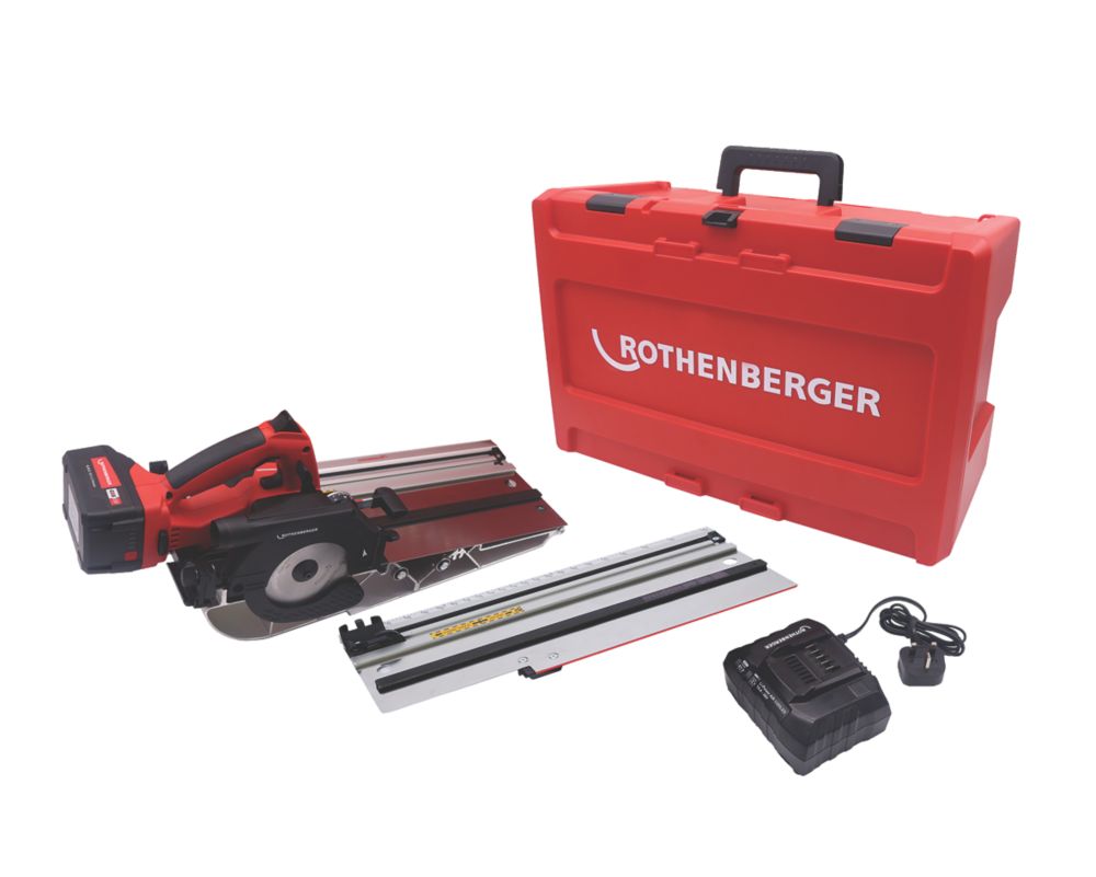 Rothenberger Pipecut Mini 25mm 18V 1 x 4.0Ah Li-Ion CAS Brushless Cordless Combination Pipe Saw & Guide Rail