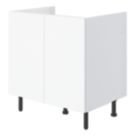 Pragma  2-Door Matt White 800mm x 590mm x 860mm Flat Packed Kitchen Base Unit