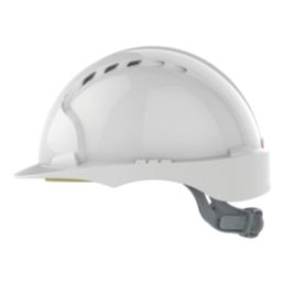 JSP EVO3 Comfort Plus Adjustable Slip Vented Safety Helmet White