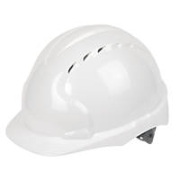 JSP EVO3 Comfort Plus Adjustable Slip Vented Safety Helmet White