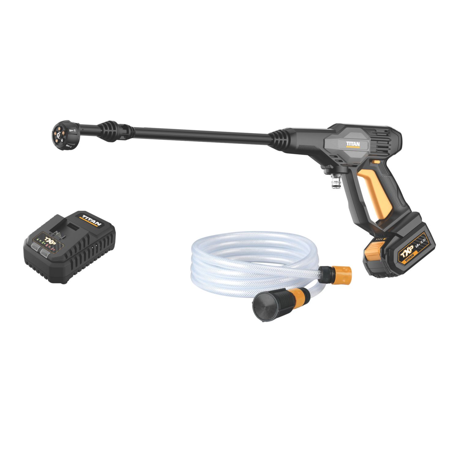 Titan TTI1230PRW 22bar 18V 1 x 5Ah Li-Ion TXP Cordless Hand-Held Pressure Washer (308AE)