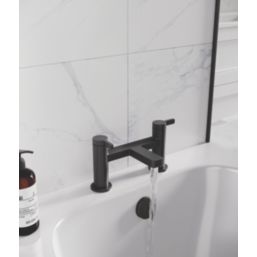 Bristan Elevar Black 129mm Deck Mounted Lever 2 Tap Holes Bath Mixer Tap