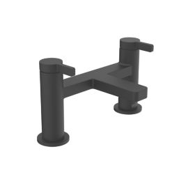 Bristan Elevar Black 129mm Deck Mounted Lever 2 Tap Holes Bath Mixer Tap