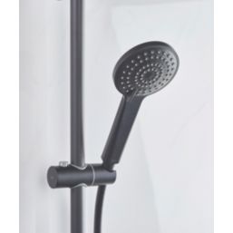 Bristan Round Riser Rail Kit and Wall Outlet Black