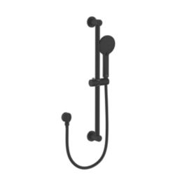 Bristan Round Riser Rail Kit and Wall Outlet Black