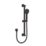 Bristan Round Riser Rail Kit and Wall Outlet Black
