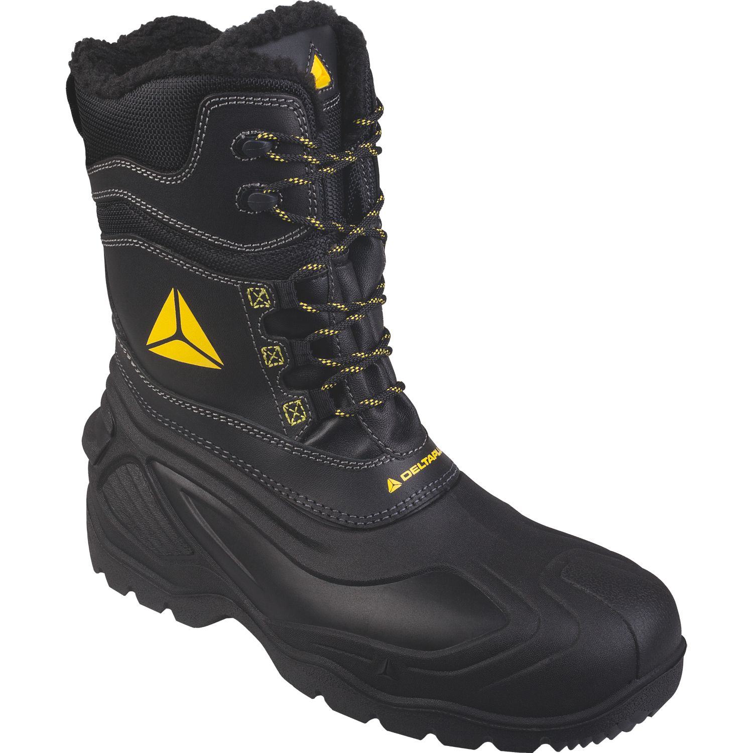 Delta Plus Eskimo Size 12 Black/Yellow Waterproof Safety Boots (308FK)