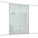 Spacepro Classic 2-Door Sliding Wardrobe Door Kit Silver Frame Arctic White Panel 1489mm x 2260mm