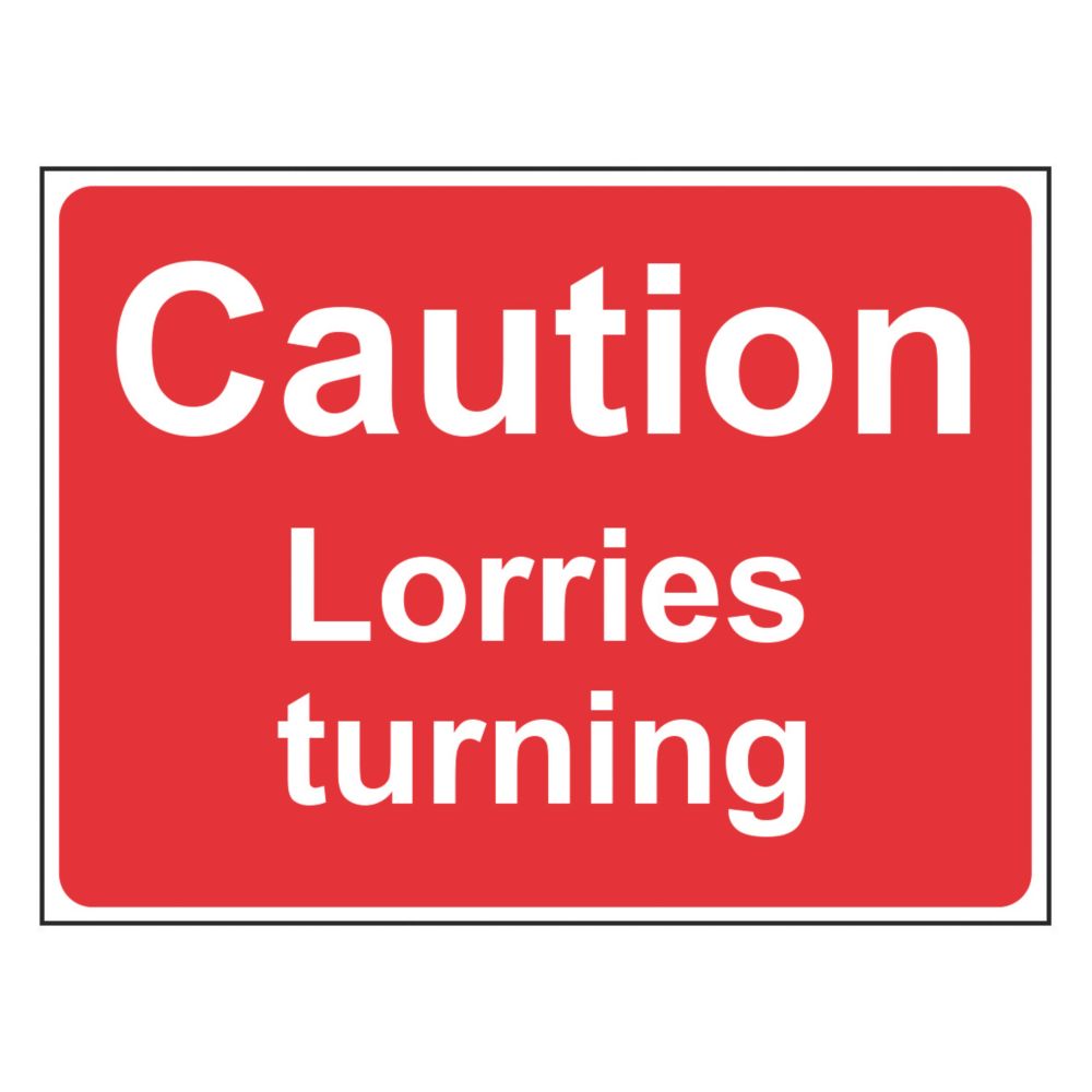 Tractors Turning Caution Farm Sign - Rigid Plastic - 400x300mm (x3)