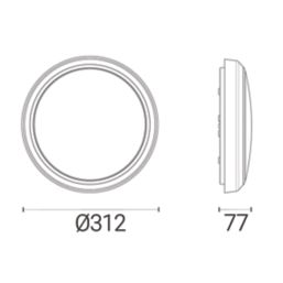 4lite  LED Wall/Ceiling Light with Microwave Sensor White 13W 1100lm