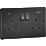 Knightsbridge  13A 2-Gang SP Switched Socket + 4.0A 20W 2-Outlet Type A & C USB Charger Matt Black with Black Inserts