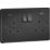 Knightsbridge  13A 2-Gang SP Switched Socket + 4.0A 20W 2-Outlet Type A & C USB Charger Matt Black with Black Inserts