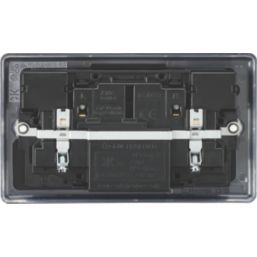 Knightsbridge  13A 2-Gang SP Switched Socket + 4.0A 20W 2-Outlet Type A & C USB Charger Matt Black with Black Inserts
