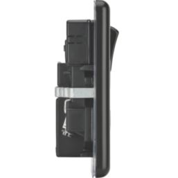 Knightsbridge  13A 2-Gang SP Switched Socket + 4.0A 20W 2-Outlet Type A & C USB Charger Matt Black with Black Inserts