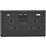 Knightsbridge  13A 2-Gang SP Switched Socket + 4.0A 20W 2-Outlet Type A & C USB Charger Matt Black with Black Inserts