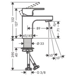 Hansgrohe Vernis Shape 70 Matt Black 127mm Cloakroom Lever Mono Basin Mixer Tap