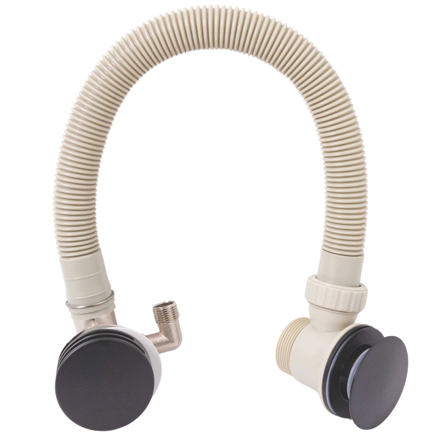 ETAL Freeflow Gravity-Pumped & HP/Combi Round Bath Filler, Clicker Waste & Overflow Matt Black (308VN)
