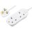 Masterplug 13A 2-Gang Unswitched  Extension Lead White 10m