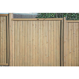 Forest Decibel Vertical Tongue & Groove  Noise Reduction Fence Panels Natural Timber 6' x 6' Pack of 5