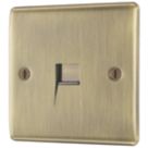 British General Nexus Metal 1-Gang Master Telephone Socket Antique Brass