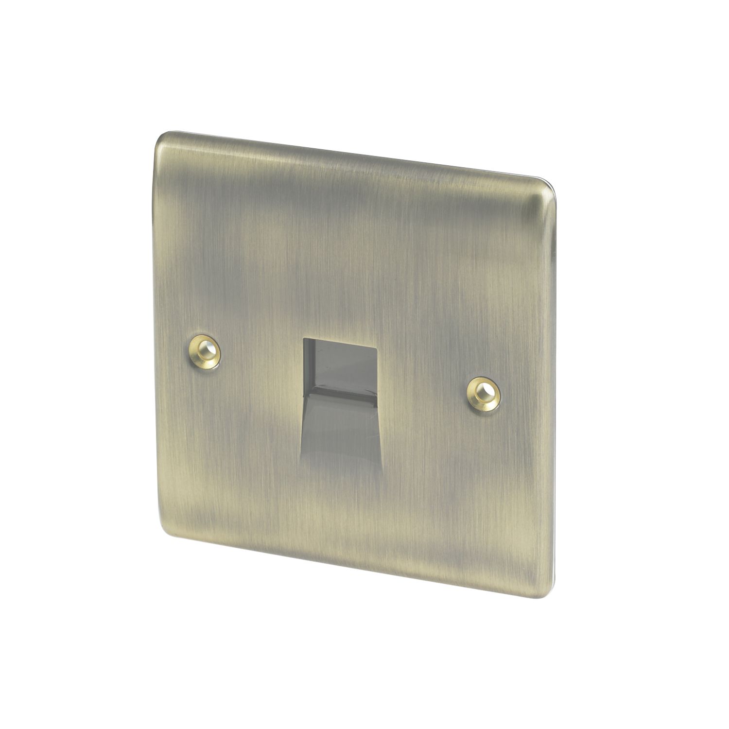 British General Nexus Metal 1-Gang Master Telephone Socket Antique Brass (30956)