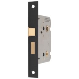 Smith & Locke  Matt Black Bathroom Mortice Latch 76mm Case - 57mm Backset