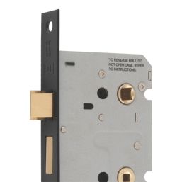 Smith & Locke  Matt Black Bathroom Mortice Latch 76mm Case - 57mm Backset