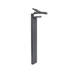 Lutec Runda 740mm Outdoor LED Solar Post Light with Sensor Dark Grey 1300lm
