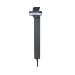 Lutec Runda 740mm Outdoor LED Solar Post Light with Sensor Dark Grey 1300lm