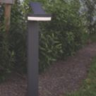 Lutec Runda 740mm Outdoor LED Solar Post Light with Sensor Dark Grey 1300lm