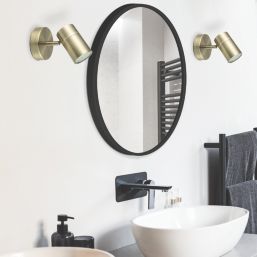 LAP Telloy Round 1-Light Bathroom Spotlight Antique Brass