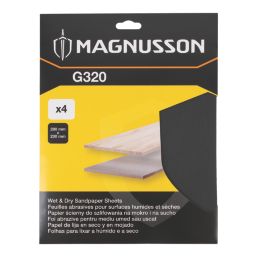 Magnusson  320 Grit Multi-Material Hand Sanding Sheet 280mm x 230mm 4 Pack
