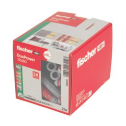 Fischer DuoPower Long Nylon Wall Plugs 10mm x 80mm 25 Pack