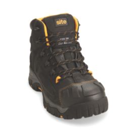 Site Fortress Size 14 Black Waterproof Steel Toe Cap Safety Boots Screwfix