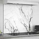 Splashback Carrara Marble Grey / White Kitchen Splashback 900mm x 750mm x 6mm