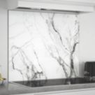 Splashback Carrara Marble Grey/White Kitchen Splashback 900mm x 750mm x 6mm
