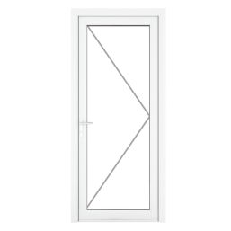 Crystal  Fully Glazed 1-Clear Light Right-Handed White uPVC Back Door 2090mm x 840mm