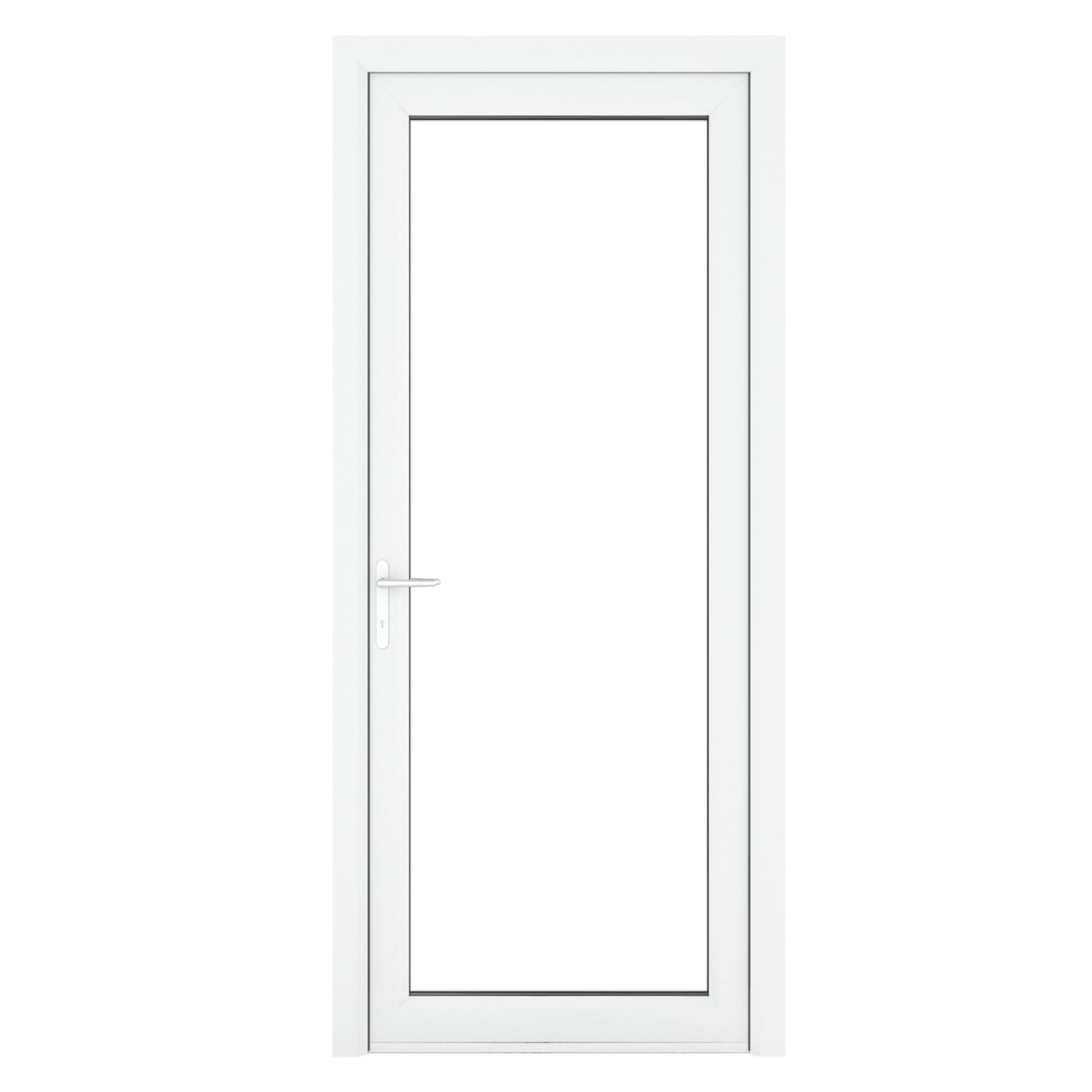 Crystal Fully Glazed 1-Clear Light Right-Handed White uPVC Back Door 2090mm x 840mm (309JP)