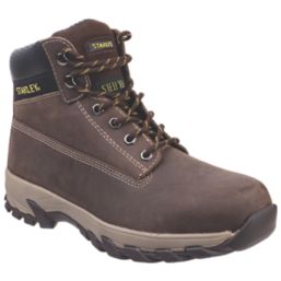  Stanley Unisex Tradesman Safety Boot Brown Size UK 12