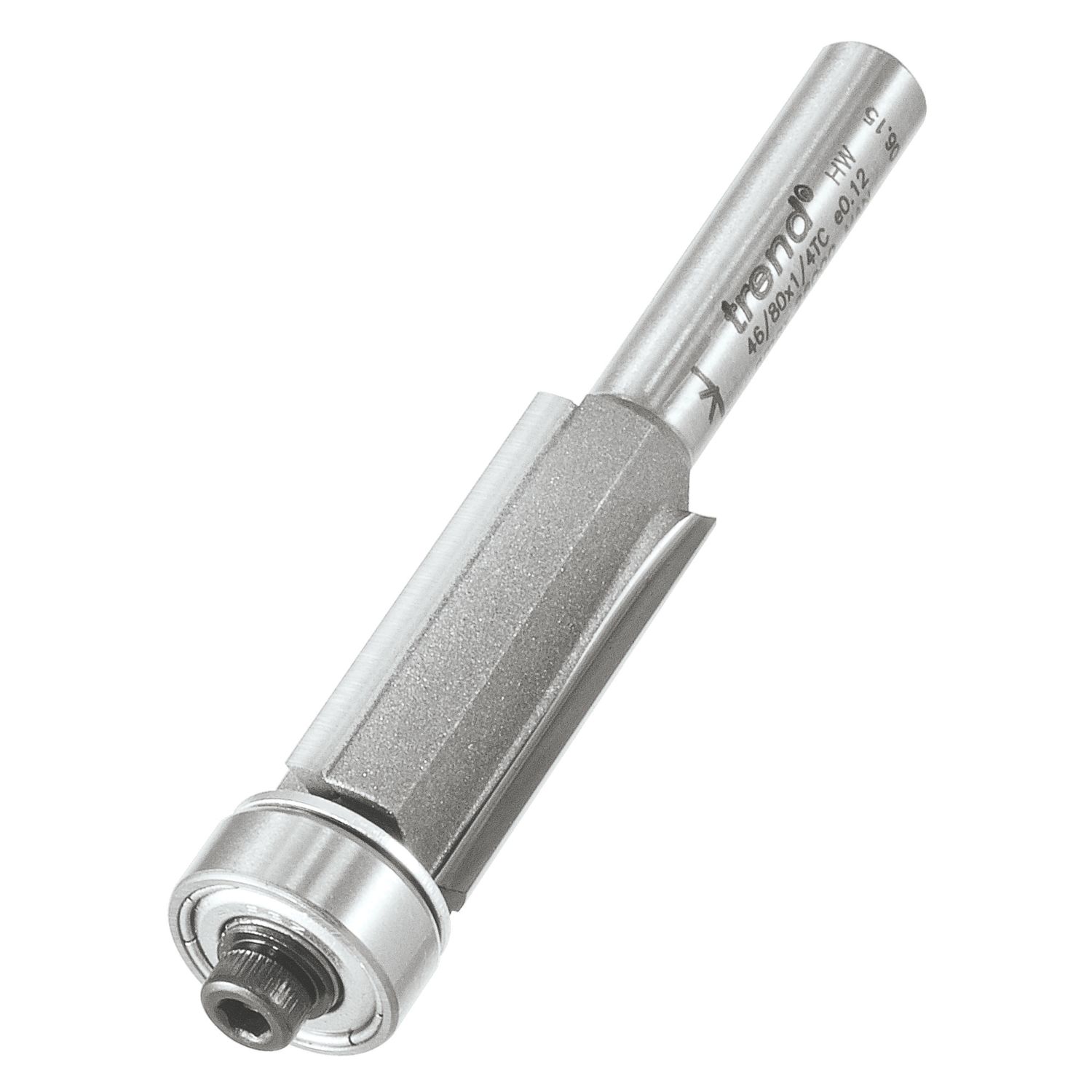 Trend 46/80X1/4TC 1/4" Straight Self-Guiding Cutter 12.7mm x 25.4mm (309PX)