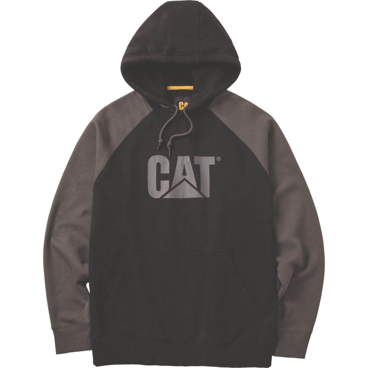 CAT Raglan Hoodie Black Large 42" Chest (309VU)