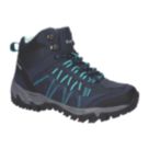 Hi-Tec Jaguar Mid Size 7 Womens Blue Waterproof  Non Safety Work Boots