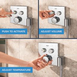 Grohe Precision SmartControl HP Rear-Fed Concealed Chrome Thermostatic Square Head Shower System 310