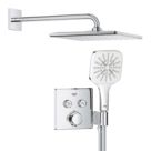 Grohe Precision SmartControl HP Rear-Fed Concealed Chrome Thermostatic Square Head Shower System 310