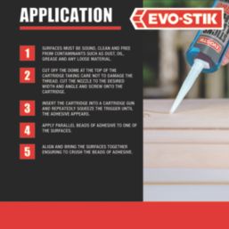 Evo-Stik Sticks Like Sh*t Turbo Solvent-Free Grab Adhesive Clear 290ml